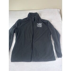 Meijer Supermarket Grocery Store Black Fleece Zip Jacket Mens Large